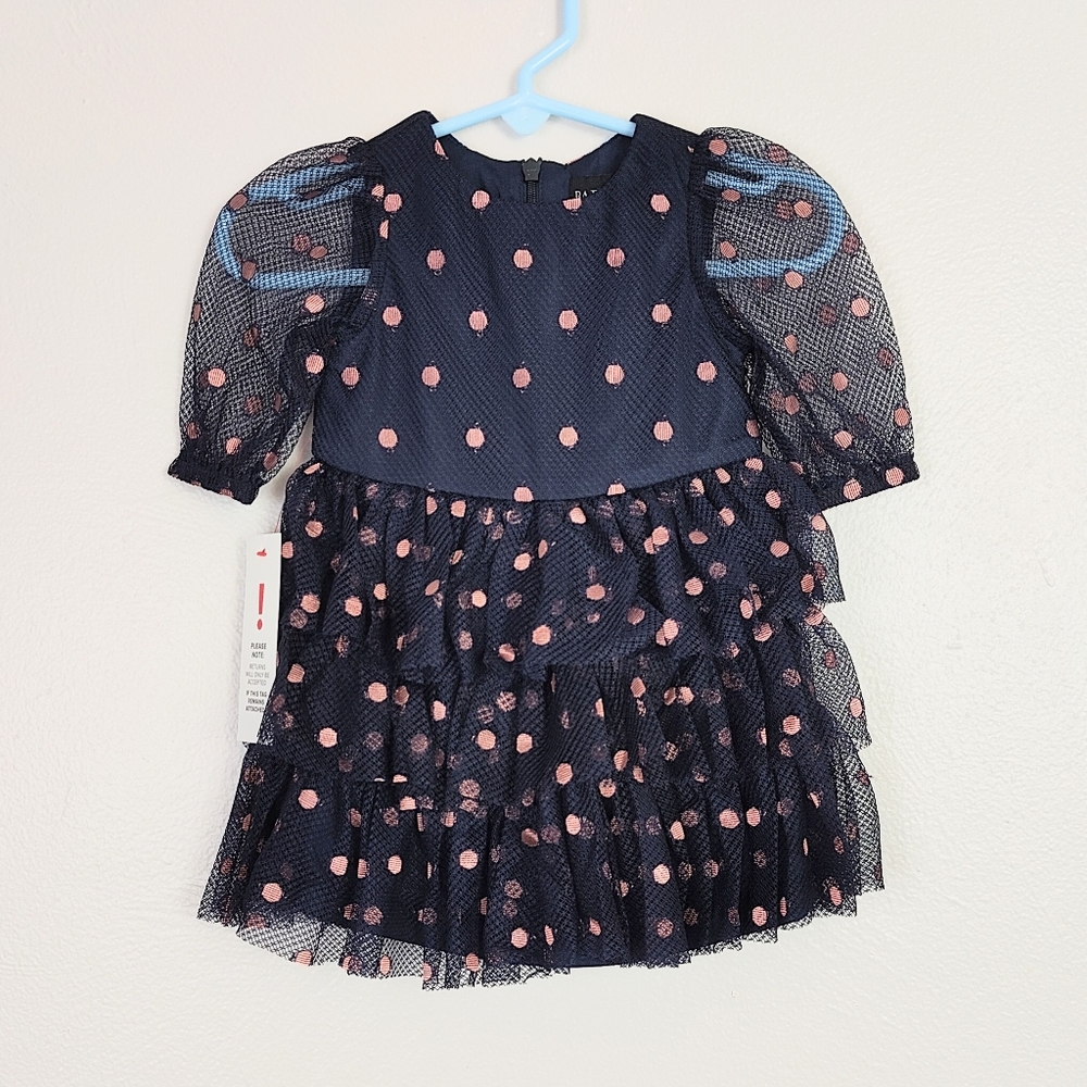 Bardot Junior Spot Mesh Mini Dress Pictures Portraits Baby Girl Newborn 0-3M